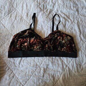 Velvet burnout/mesh bralette 5x